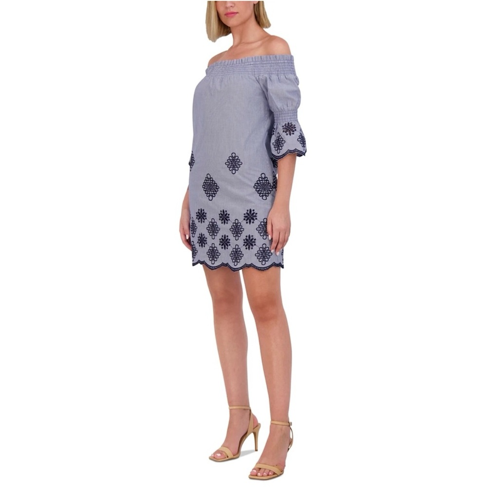 VINCE CAMUTO Embroidered Off Shoulder Dress